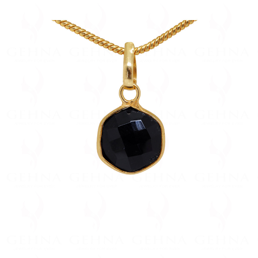 Black Spinel Faceted Gemstone Studded Silver Pendant – Gp5154