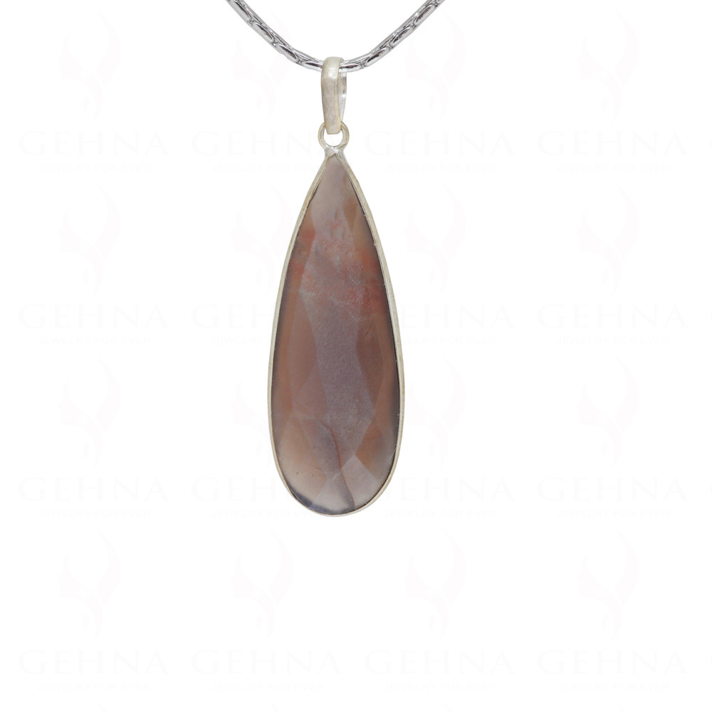 Grey Moonstone Pear Shaped Gemstone Studded Silver Pendant – Gp5158