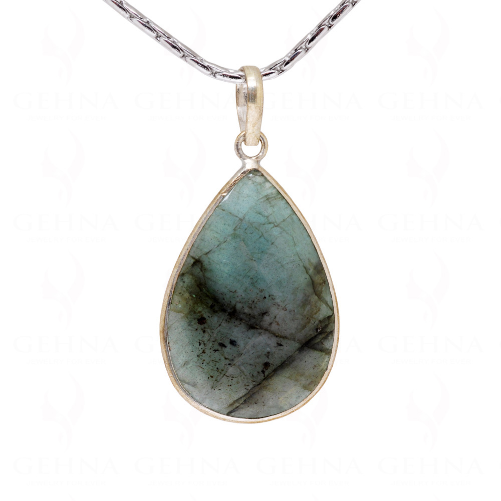 Amazonite Pear Shape Gemstone Studded Silver Pendant – Gp5165