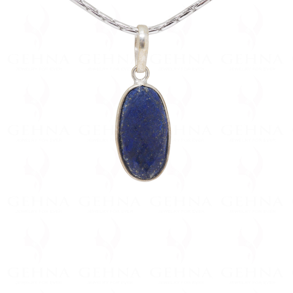 Lapis Lazuli Oval Shape Gemstone Studded Silver Pendant – Gp5168
