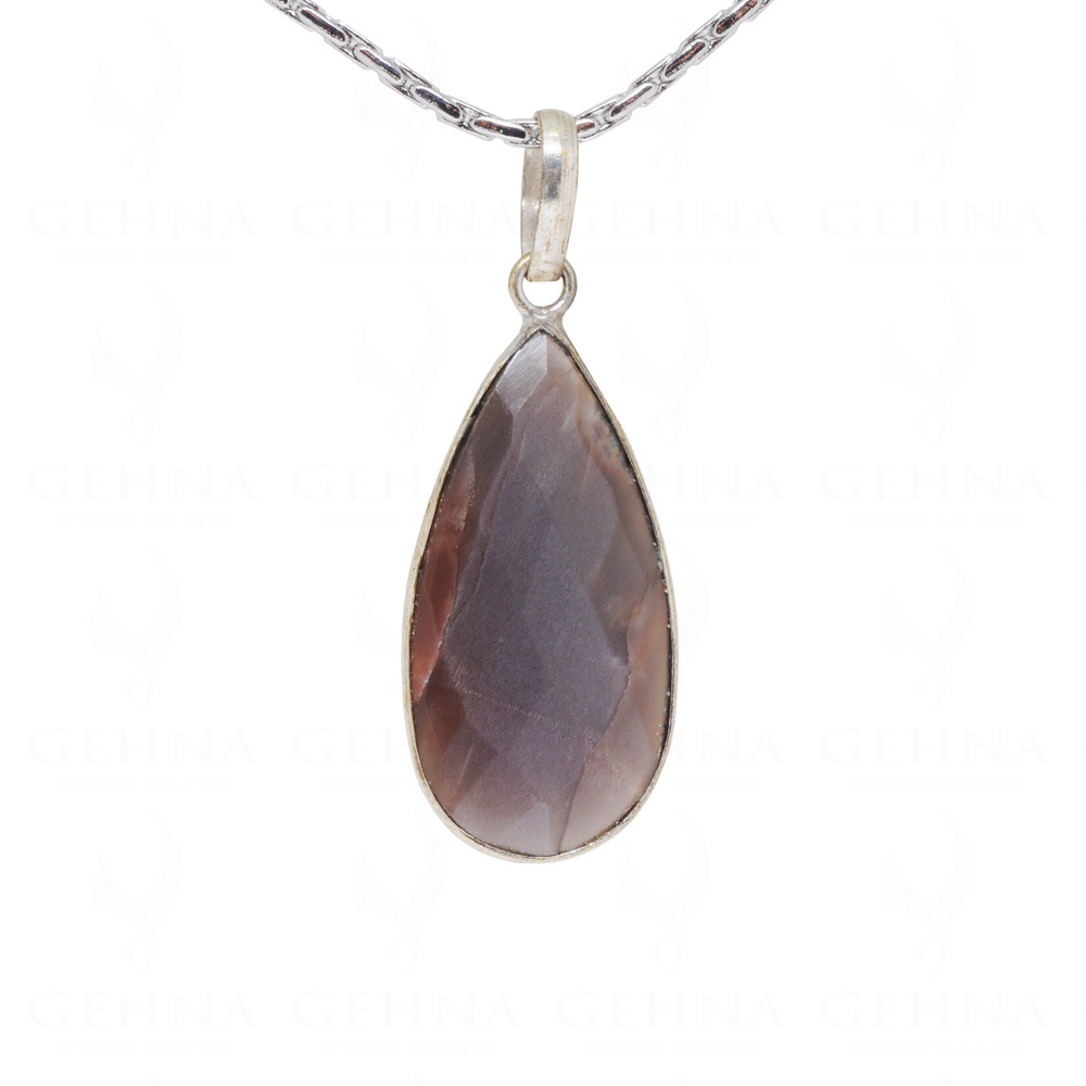 Grey Moonstone Pear Shape Gemstone Studded Silver Pendant – Gp5171
