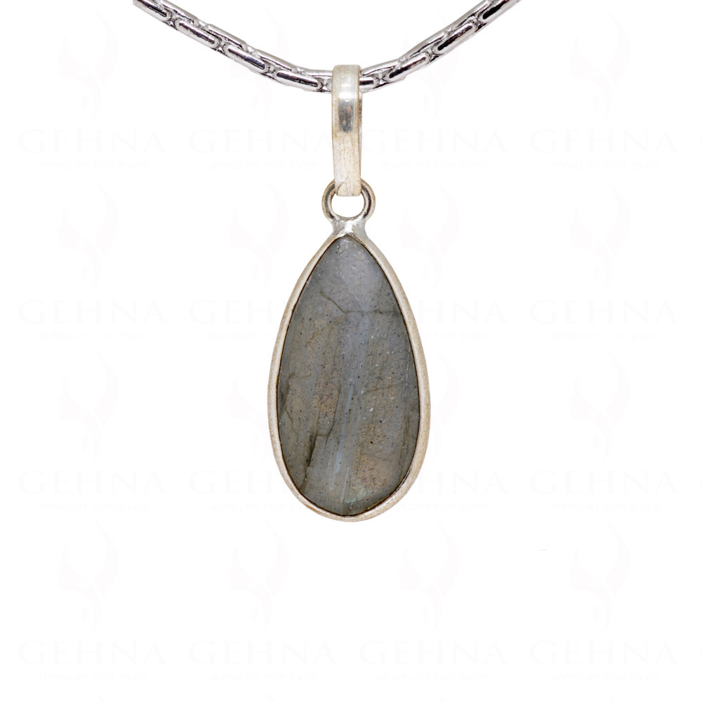 Labradorite Pear Shape Gemstone Studded Silver Pendant – Gp5176