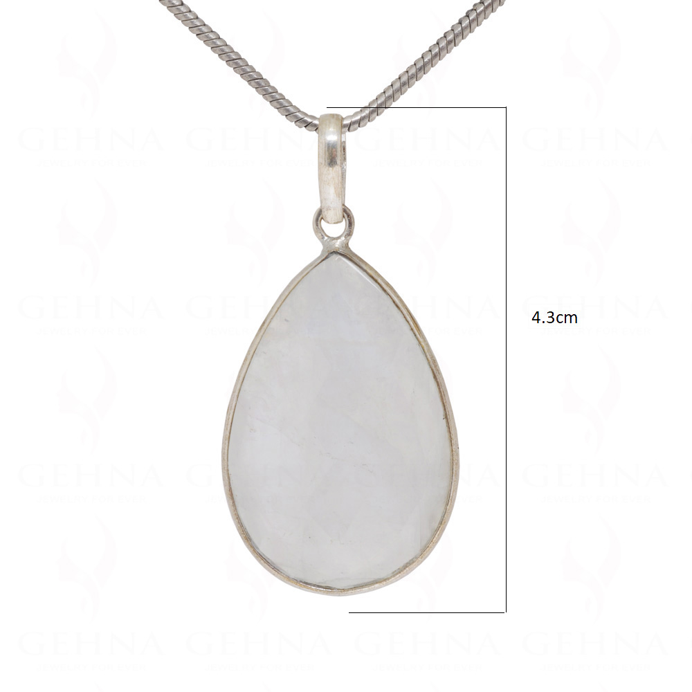 Moonstone Pear Shape Gemstone Studded Silver Pendant - Gp5196