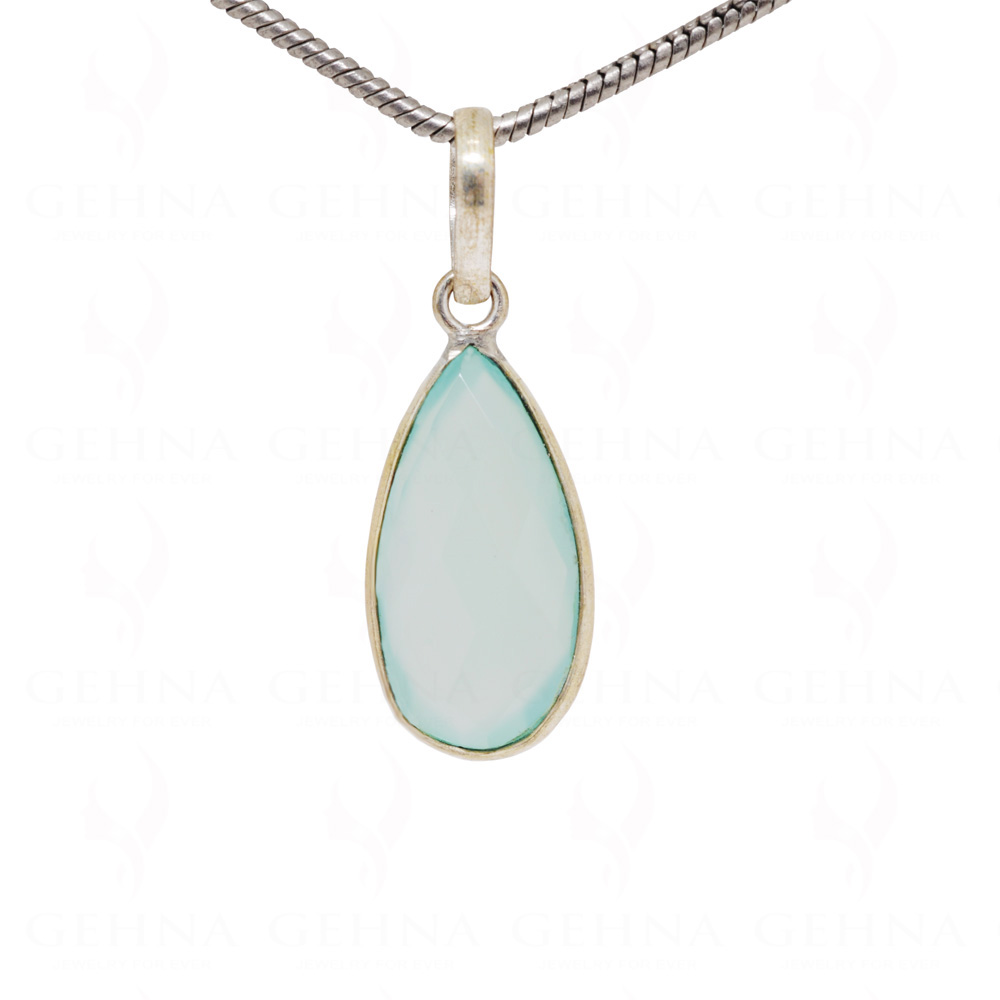 Chalcedony Pear Shape Gemstone Studded Silver Pendant – Gp5202