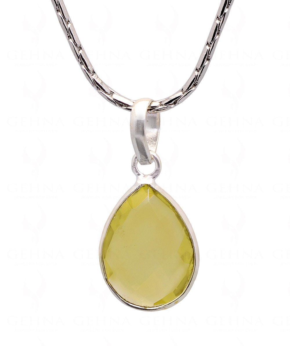 Lemon Topaz Pear Shape Gemstone Studded Silver Pendant – Gp5211