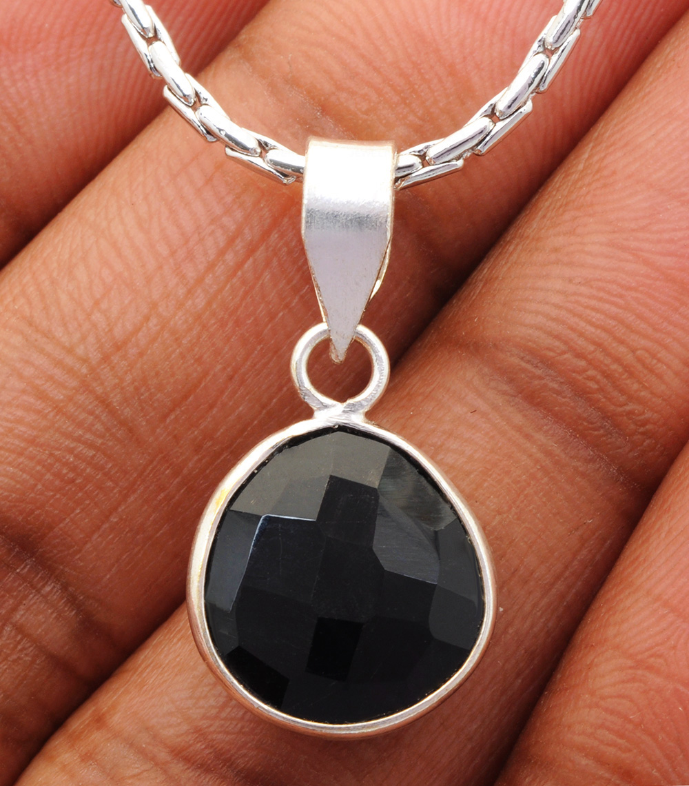 Smoky Pear Shape Gemstone Studded Silver Pendant – Gp5215