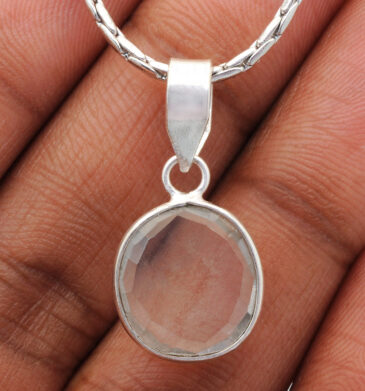 Sapphire Round Shape Gemstone Studded Silver Pendant – Gp5217