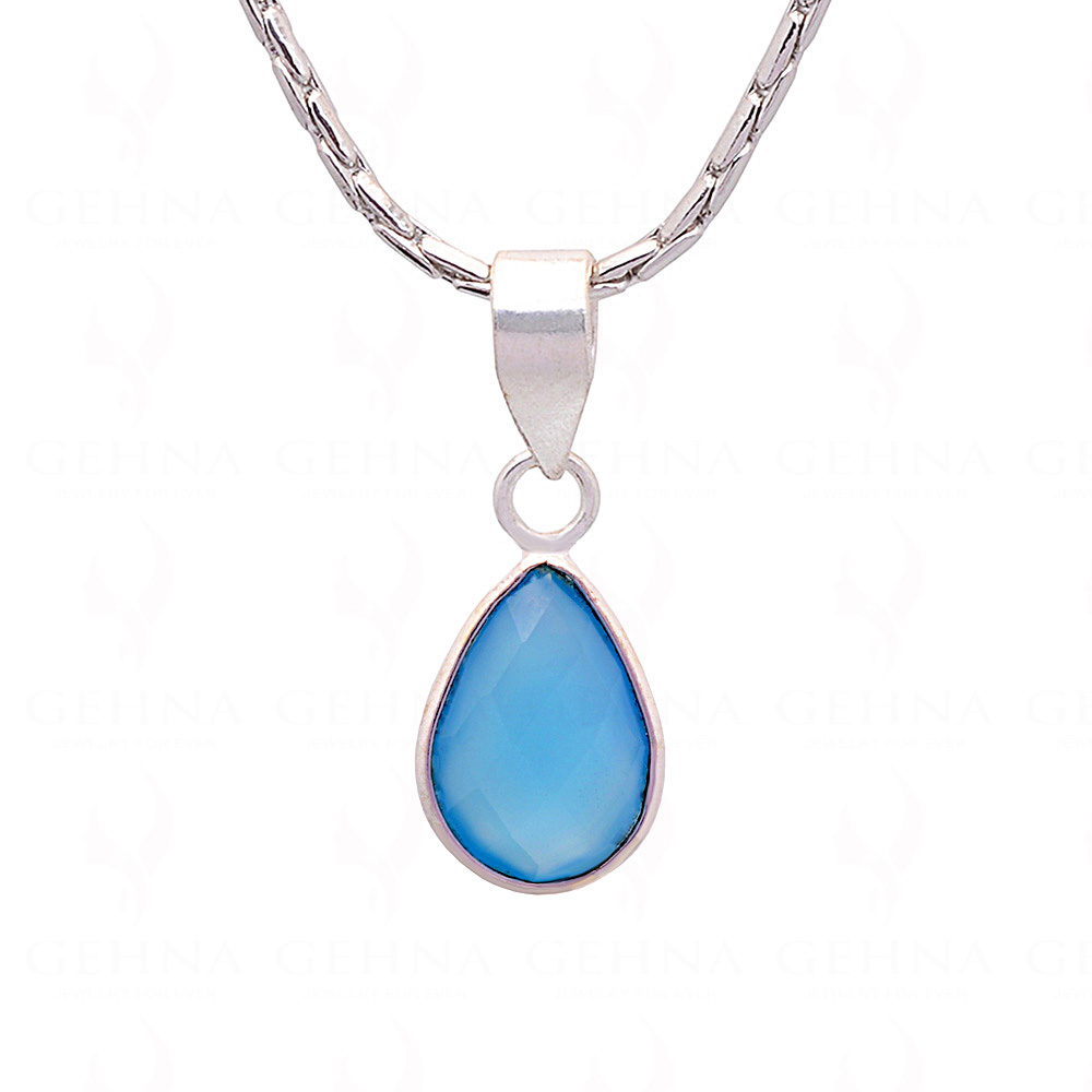 Chalcedony Pear Shape Gemstone Studded Silver Pendant – Gp5221