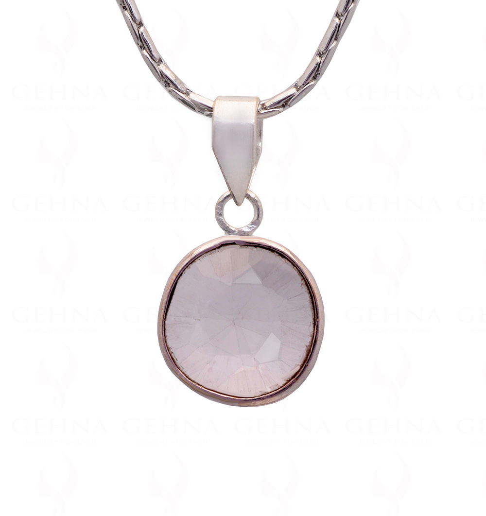 Sapphire Round Shape Gemstone Studded Silver Pendant – Gp5229