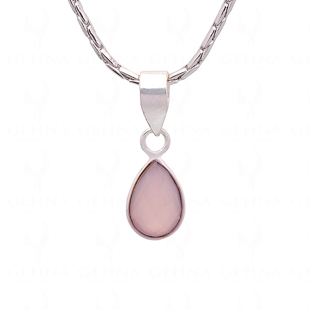 Rose Quartz Pear Shape Gemstone Studded Silver Pendant – Gp5236