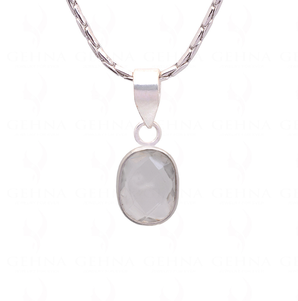 Sapphire Round Shape Gemstone Studded Silver Pendant – Gp5238