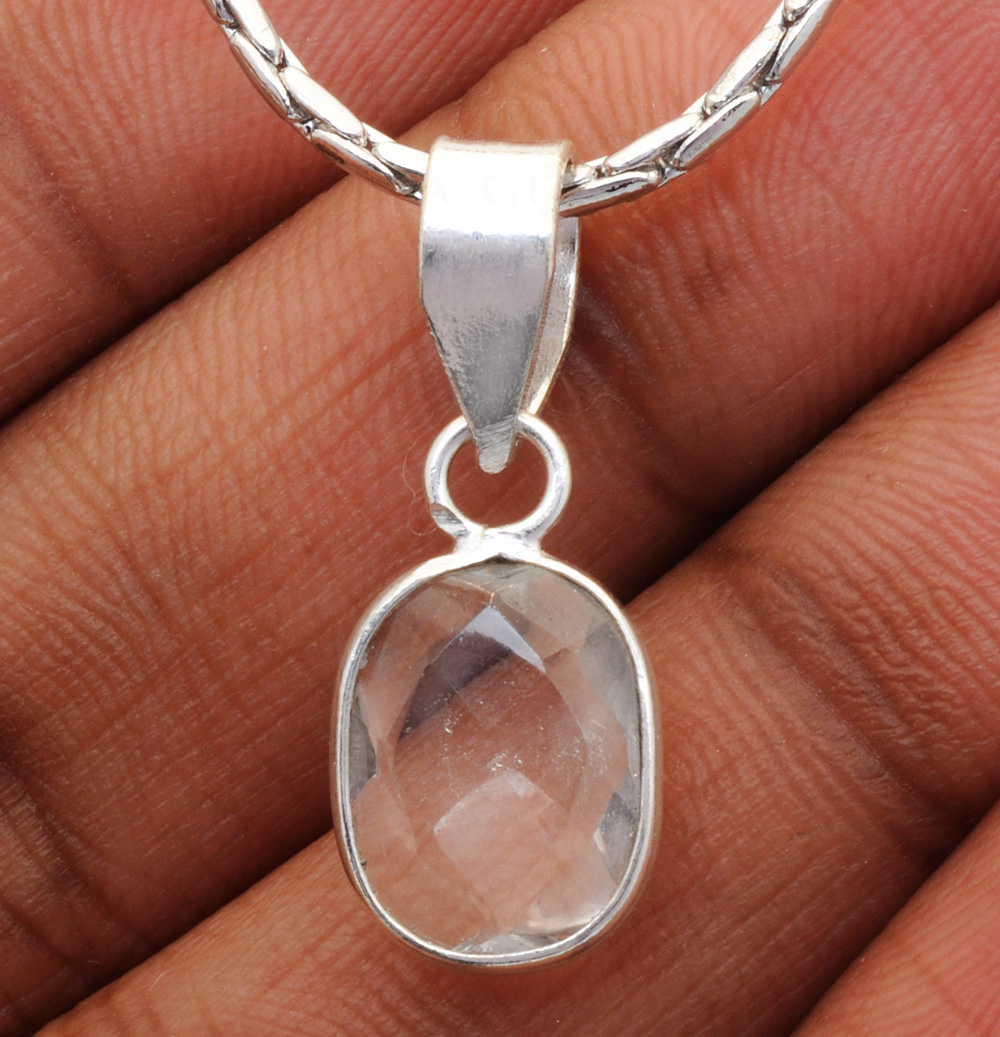 Sapphire Round Shape Gemstone Studded Silver Pendant – Gp5238