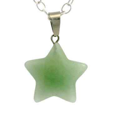 Green (Jade) Star Pendant For Protection & Positivity Silver Plated