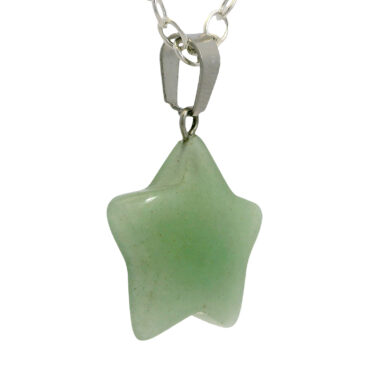 Green (Jade) Star Pendant For Protection & Positivity Silver Plated