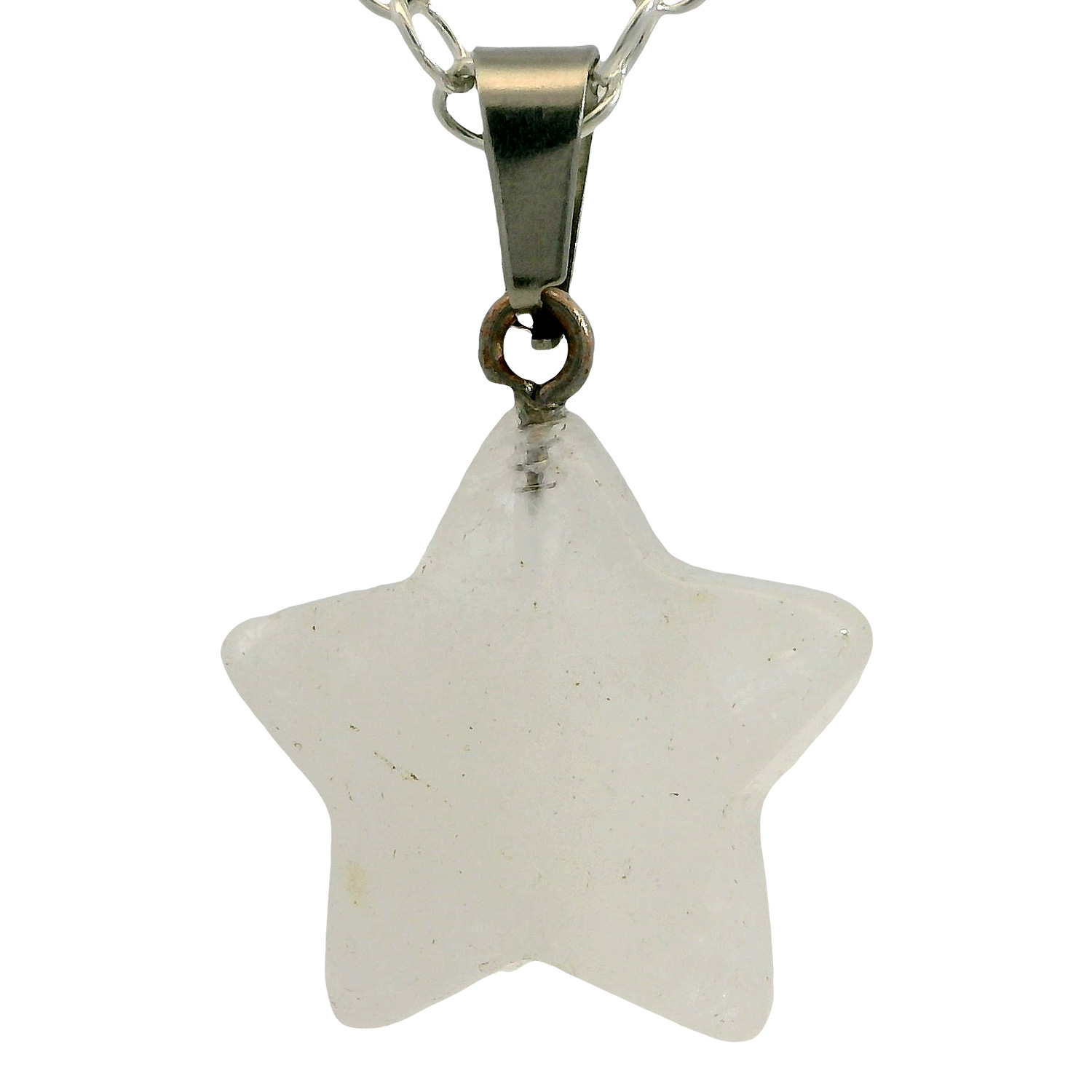 Genuine White Moonstone Star Shape Pendant - Image 3