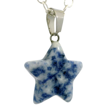 Sodolite Star Pendant For Protection & Positivity Silver Plating