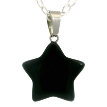 Black (Onyx) Star Pendant For Protection & Positivity Silver Plated