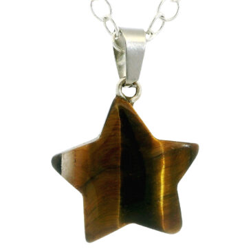 Tiger Eye’S Star Pendant For Protection & Positivity Silver Plated