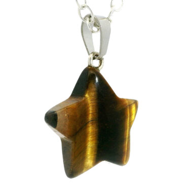 Tiger Eye’S Star Pendant For Protection & Positivity Silver Plated