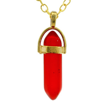 Red Jasper Pencil Pendant For Protection & Positivity Gold Plated