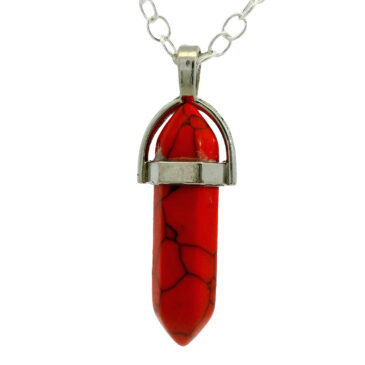 Red Malachite Pendant For Protection & Positivity Silver Plated