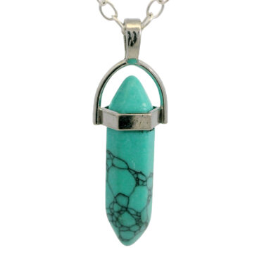 Firoza (Turquoise) Pencil Pendant For Protection & Positivity Silver Plated