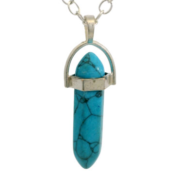 Firoza (Turquoise) Pencil Pendant For Protection & Positivity Silver Plated