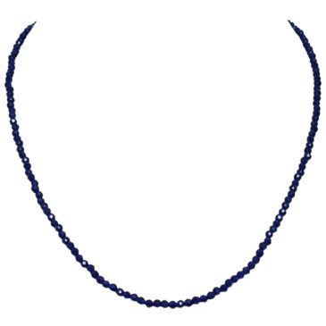 Blue Sapphire Color Zircon Faceted Beads Necklace For Men & Women