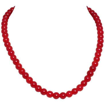 Red Jasper Color Smooth Round Beads Necklace For Women