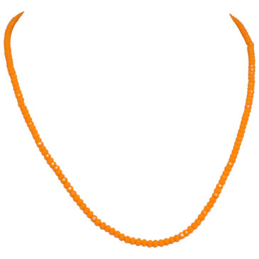 Orange Color Zircon Faceted Beads Necklace For Women