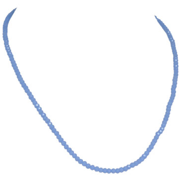 Blue Chalcedony Color Zircon Faceted Beads Necklace For Women