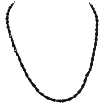 Black Spinel Color Zircon Faceted Drop Shape Beads Necklace For Women