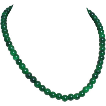 Green Onyx Smooth Beads Necklace For Women