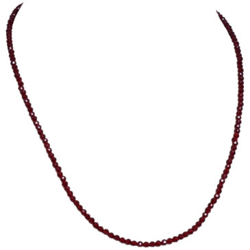 Red Garnet Color Zircon Faceted Beads Necklace For Women