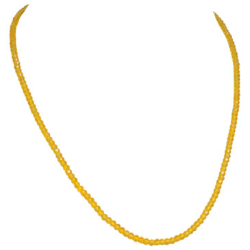 Yellow Sapphire Color Zircon Faceted Beads Necklace For Women