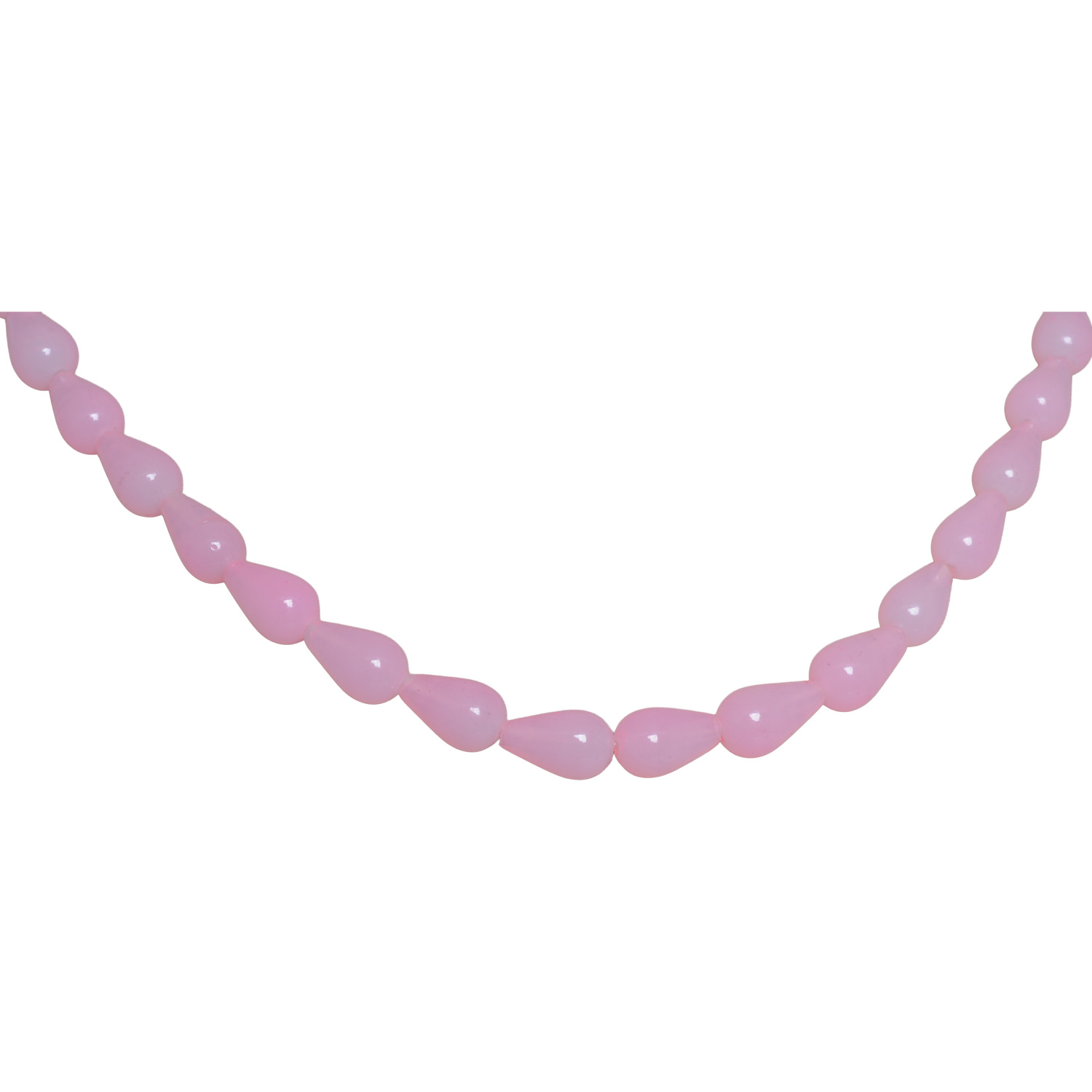 Pink Chalcedony Smooth Drop Shape Beads Necklace For Women - Image 4