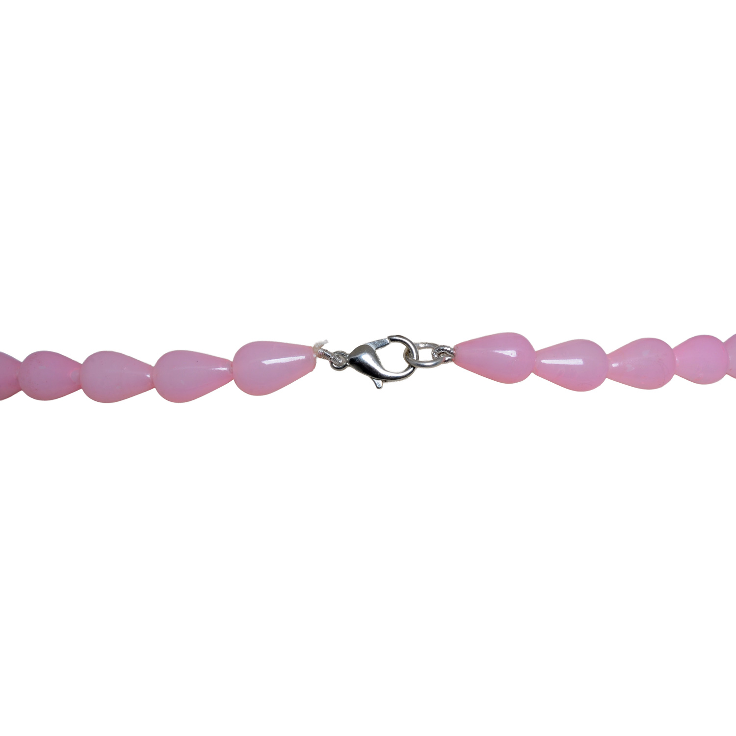 Pink Chalcedony Smooth Drop Shape Beads Necklace For Women - Image 3