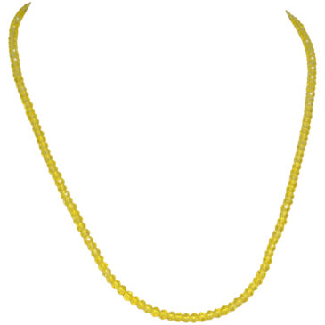 Yellow Sapphire Color Zircon Faceted Beads Necklace For Women