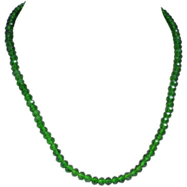 6 Mm Chrome Tourmaline Color Zircon Faceted Beads Necklace For Women