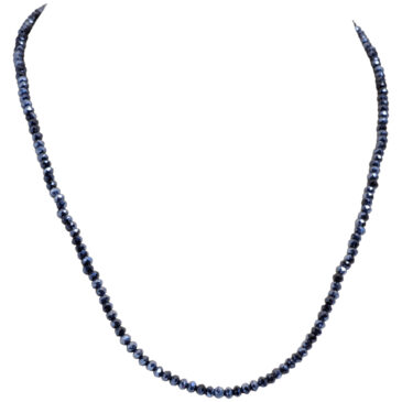 Gun Metal Color Zircon Faceted Beads Necklace For Women
