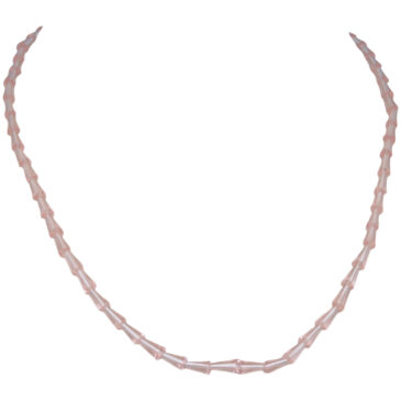 Rose Quartz Faceted Drop Shape Beads Necklace For Women