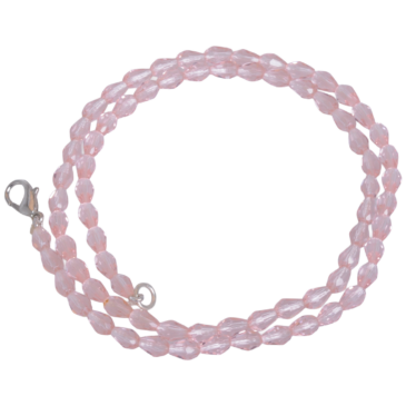 Rose Quartz Color Faceted Drop Shape Beads Necklace For Women
