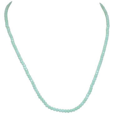 Green Chalcedony Color Zircon Faceted Bead Necklace For Women