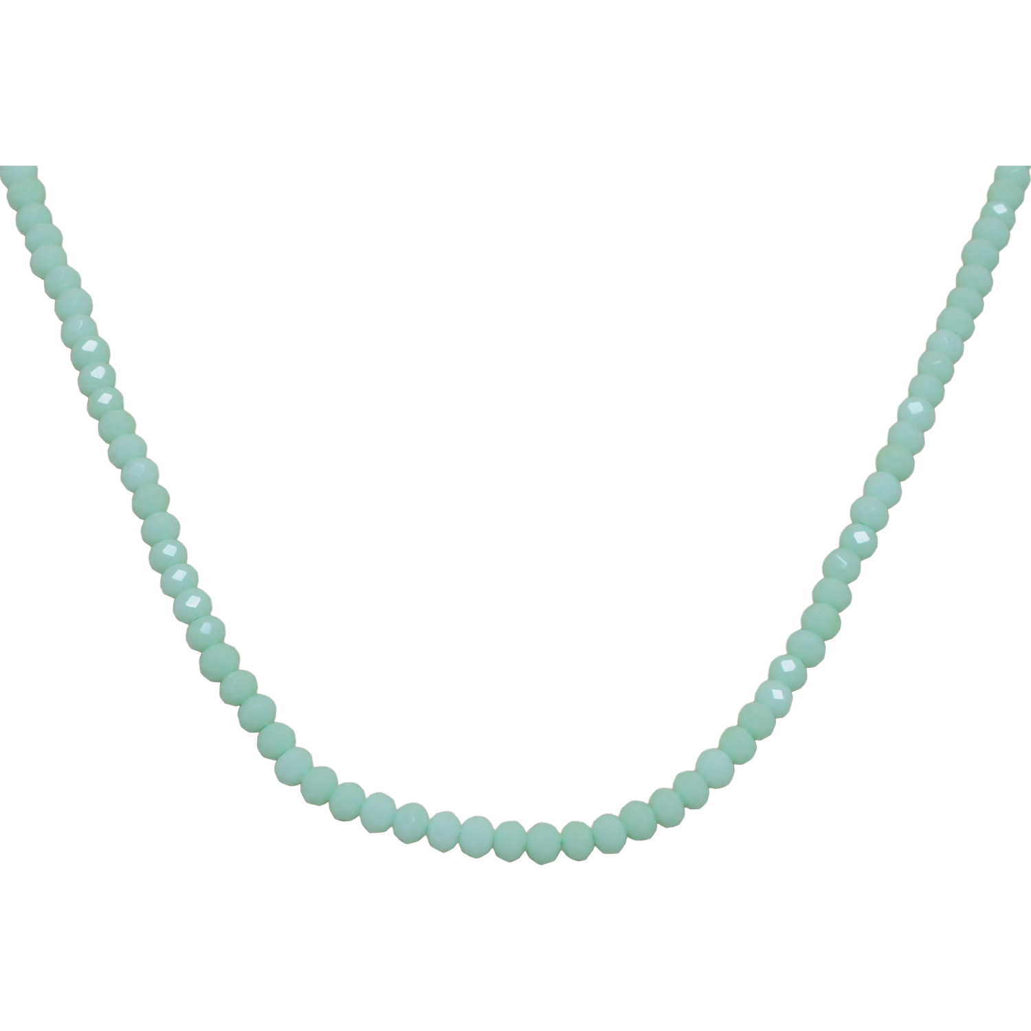 Green Chalcedony Color Zircon Faceted Bead Necklace For Women - Image 4