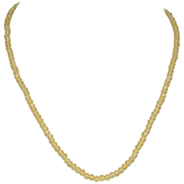 Lemon Topaz Color Zircon Faceted Bead Necklace For Women