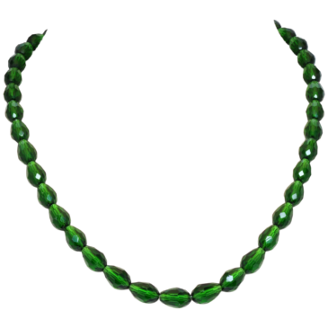 Chrome Tourmaline Color Zircon Faceted Drop Shape Beads Necklace 
