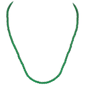 Emerald Green Color Zircon Smooth Beads Necklace For Women