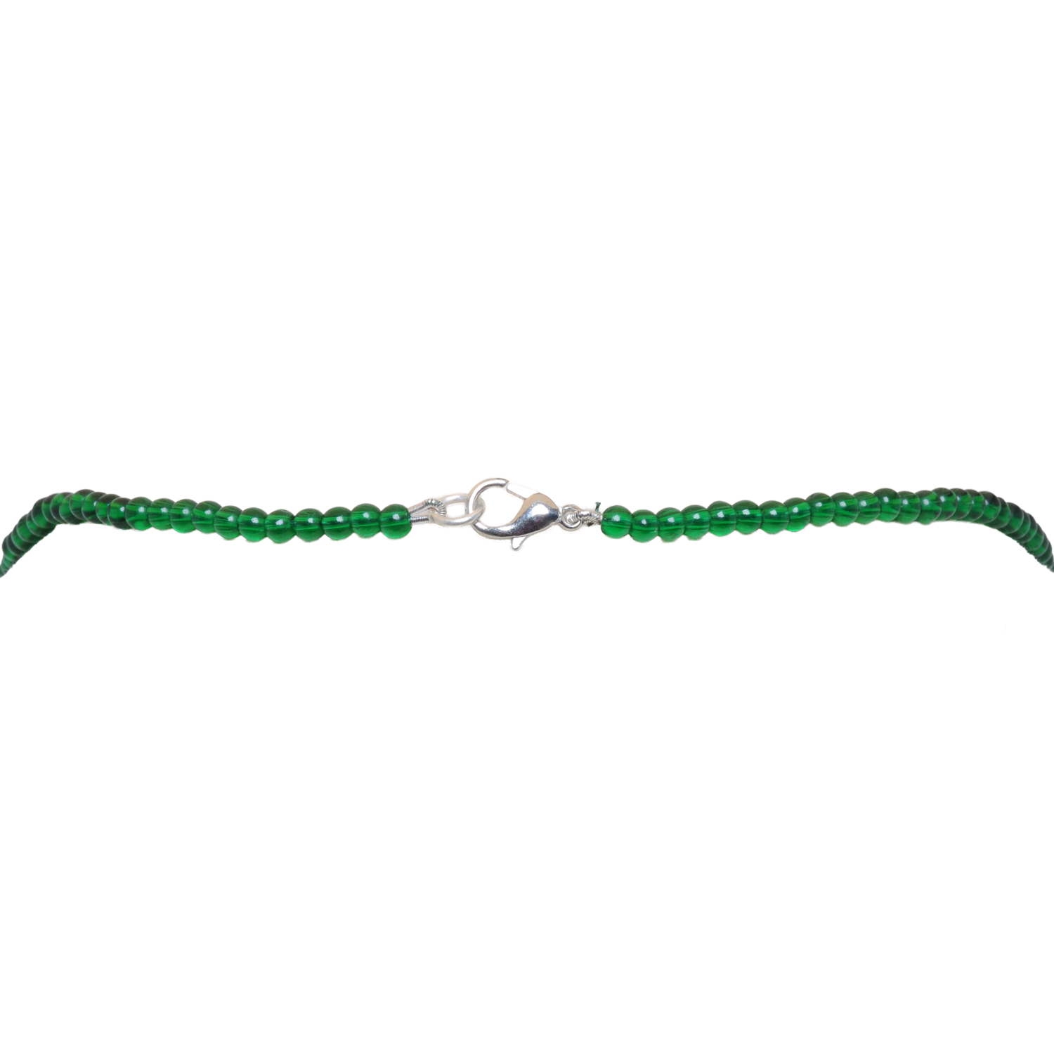 Emerald Green Color Zircon Smooth Beads Necklace For Women - Image 3