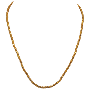 Golden Pyrite 3 Mm Zircon Faceted Beads Necklace For Women