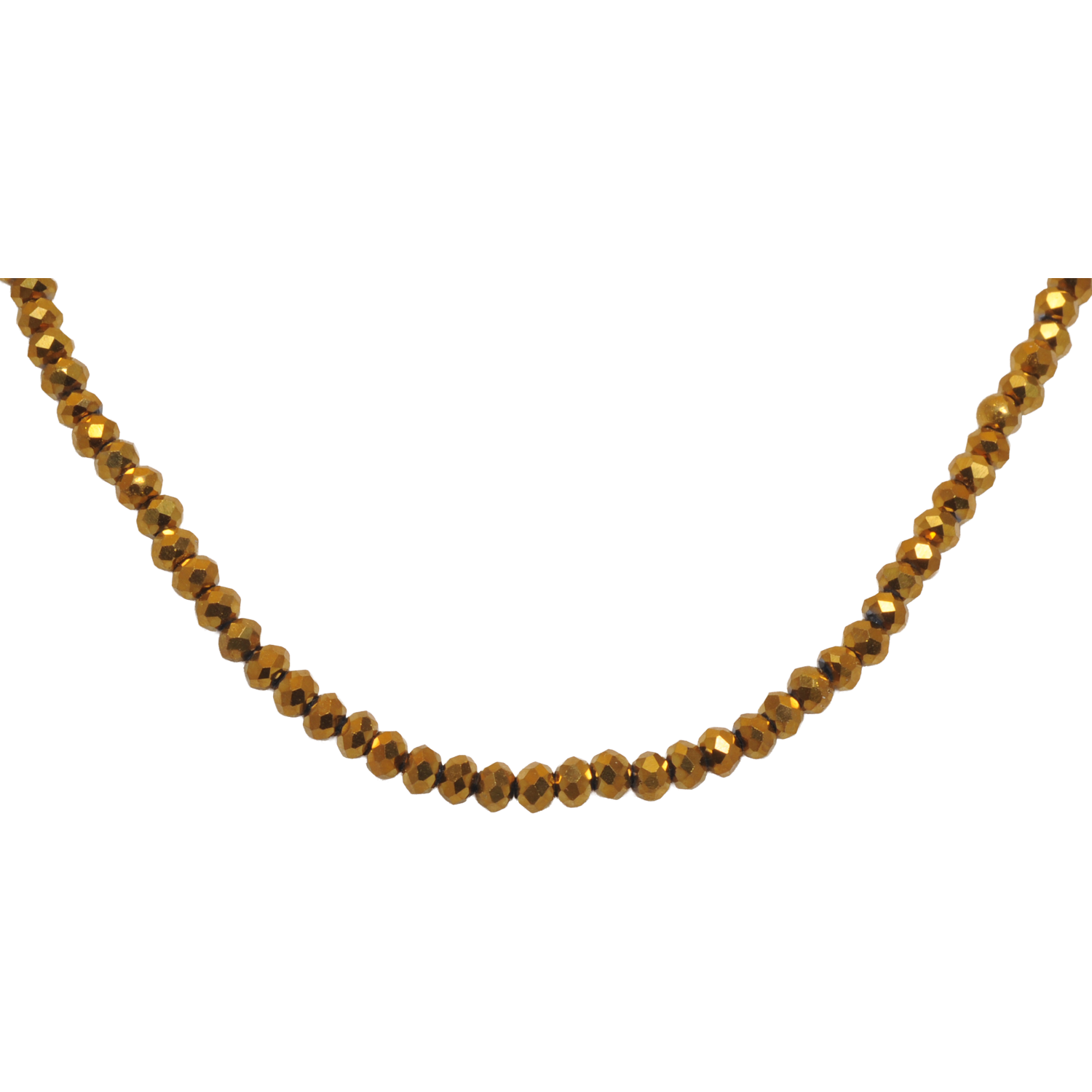 Golden Pyrite 3 Mm Zircon Faceted Beads Necklace For Women - Image 4